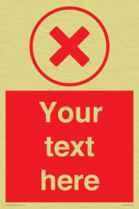 Custom red background, red cross in circle sign